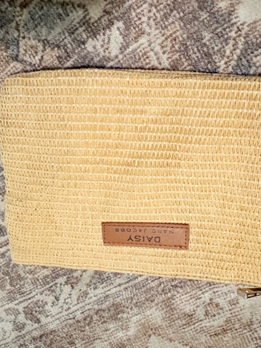 Marc Jacobs Daisy Woven Straw Clutch in Light Yellow